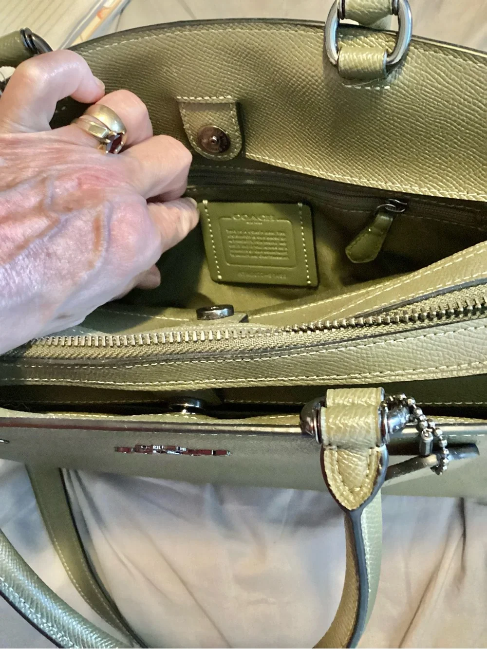 Coach kelp Lillie Carryall Satchel purse